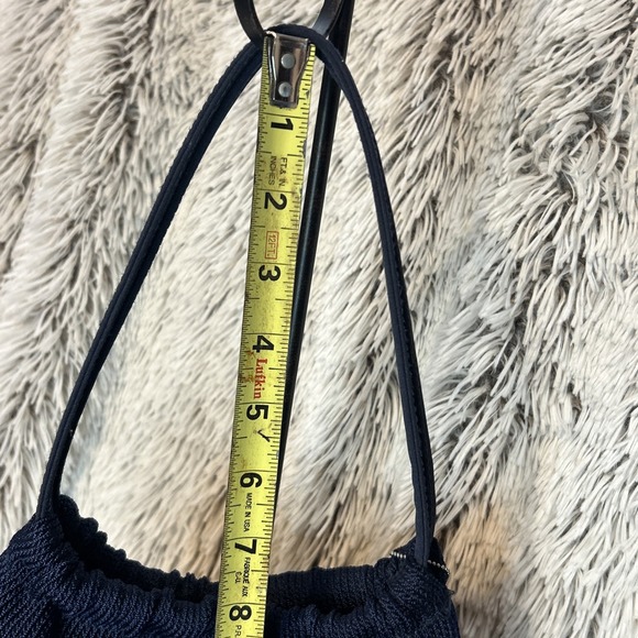 THE SAK Elliott Lucca Navy Crochet Bag Double Handle Lightweight Packable Lined - Picture 6 of 12